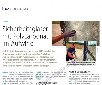 Sicherheitsgläser mit Polycarbonat im Aufwind